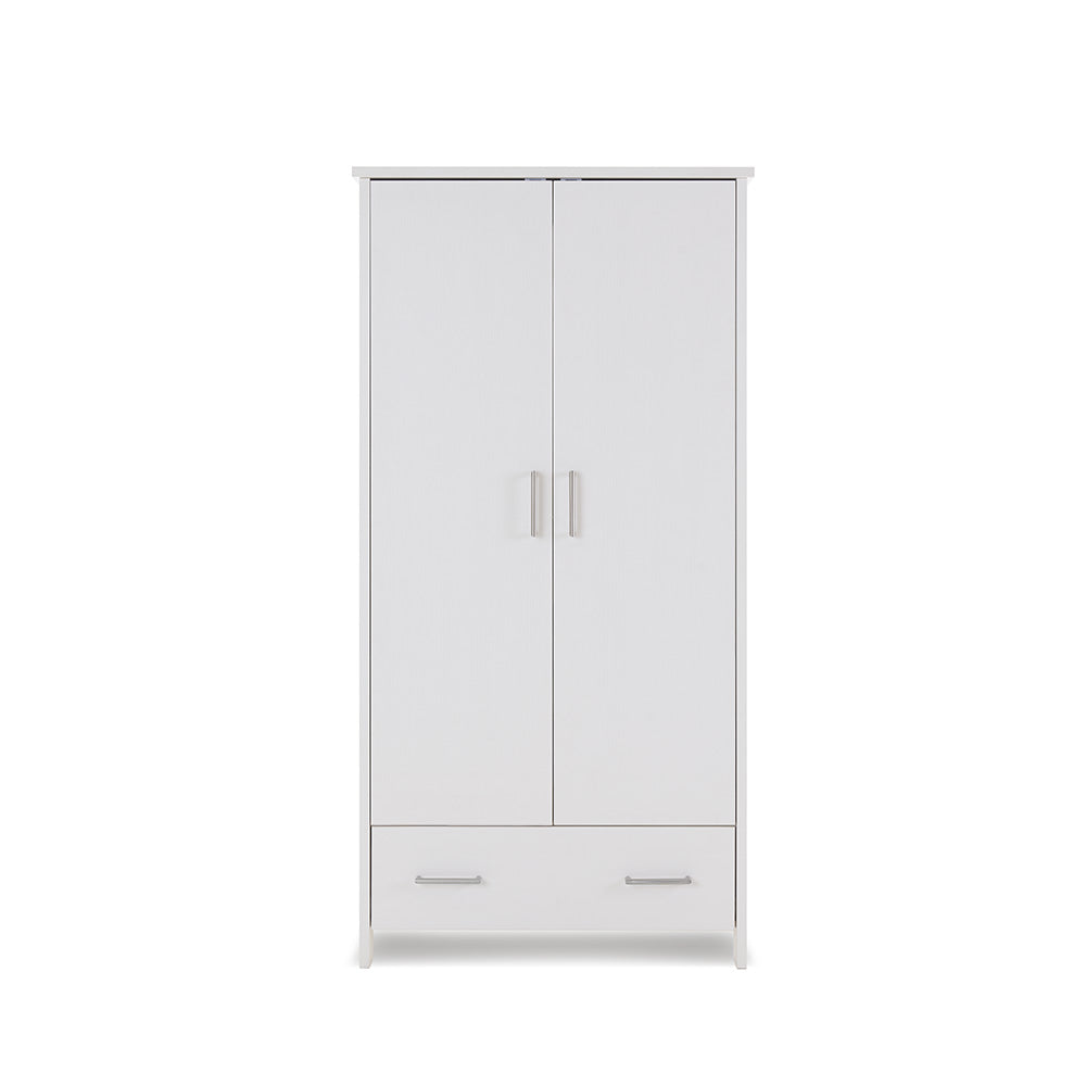 OBaby - Nika Double Wardrobe - White Wash