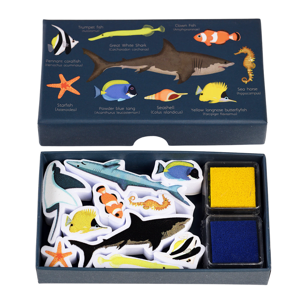 Rex London - Set Of Mini Stamps - Ocean Animals - Mabel & Fox