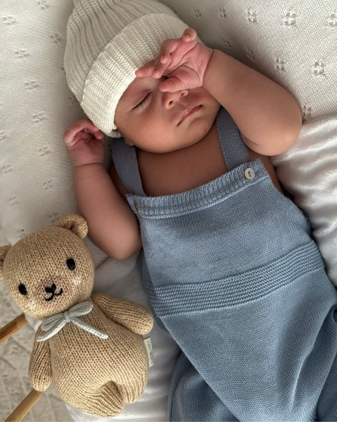 Mabel & Fox - Knitted Dungarees - Blue - Mabel & Fox