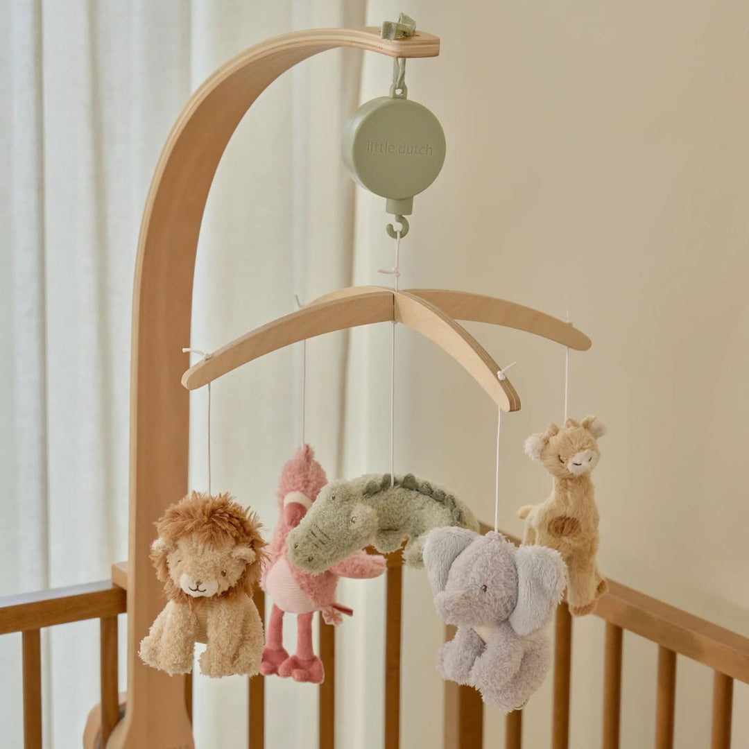Little Dutch – Wooden Music Mobile – Safari Friends - Mabel & Fox
