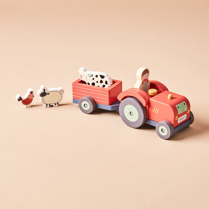 Just Bee Kids - Wooden Tractor & Trailer Toy