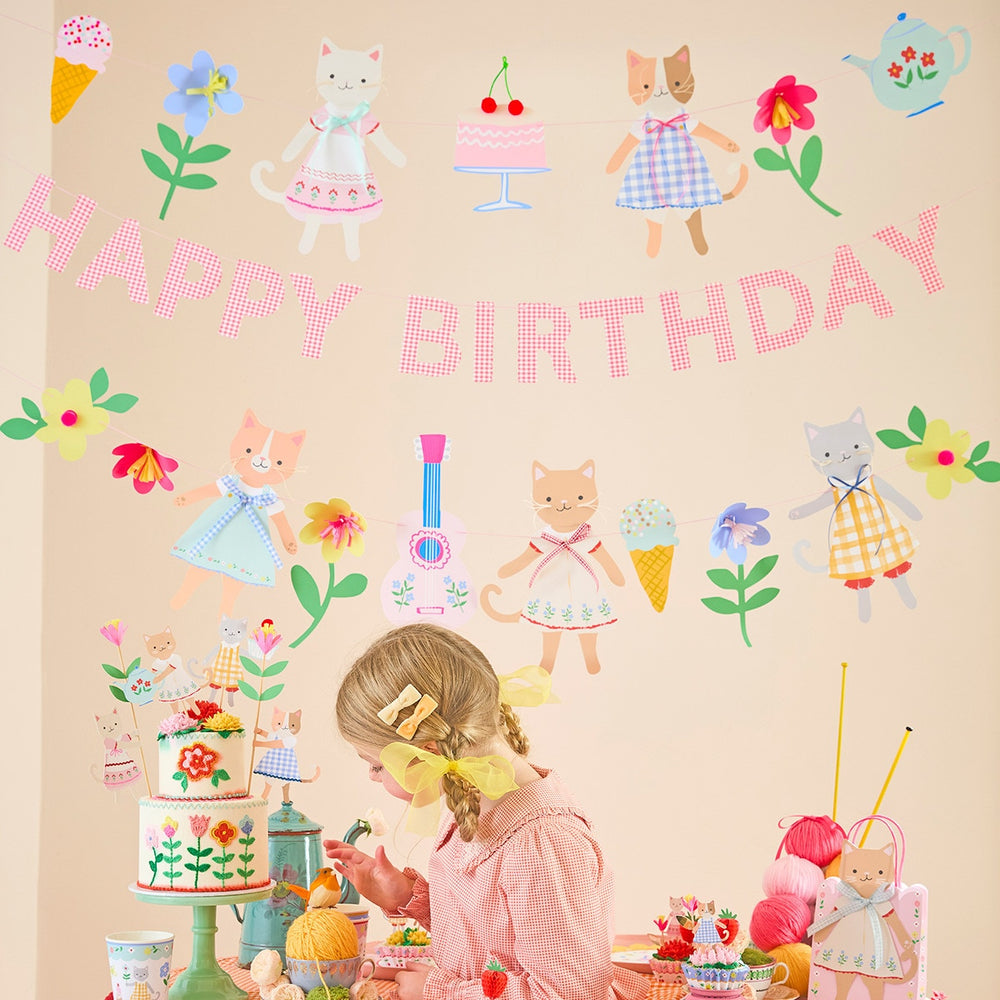 Meri Meri – Kitten Club Birthday Garland Set - Mabel & Fox