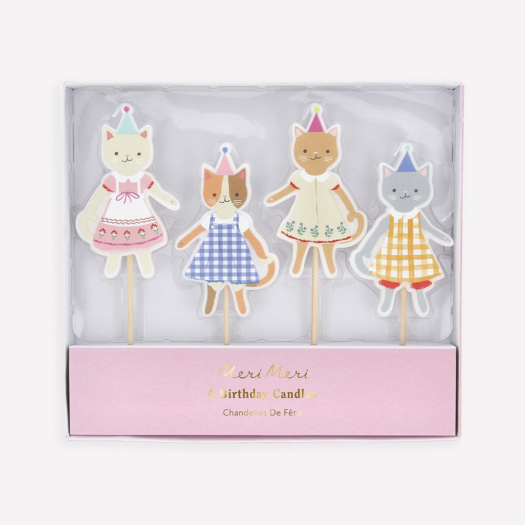 Meri Meri – Kitten Club Candles (Pack of 4) - Mabel & Fox