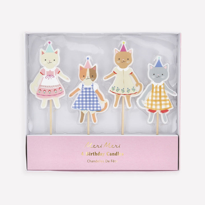Meri Meri – Kitten Club Candles (Pack of 4) - Mabel & Fox