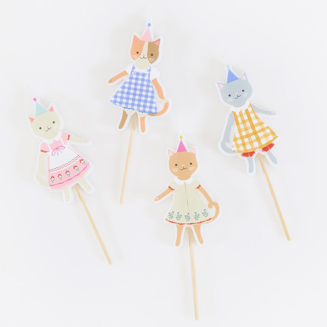 Meri Meri – Kitten Club Candles (Pack of 4) - Mabel & Fox