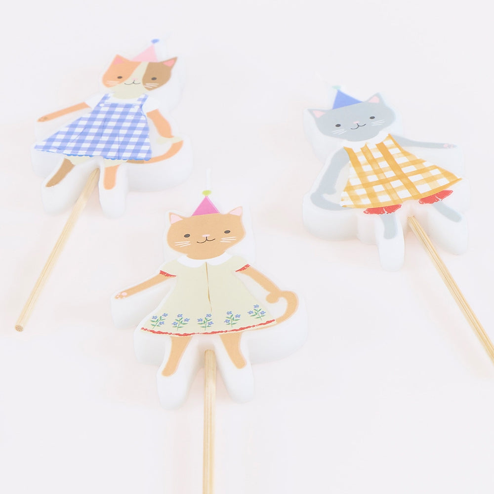 Meri Meri – Kitten Club Candles (Pack of 4) - Mabel & Fox
