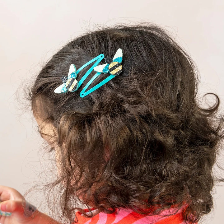 Rex London - Glitter Hair Clips (Set Of 2) - Bumblebee