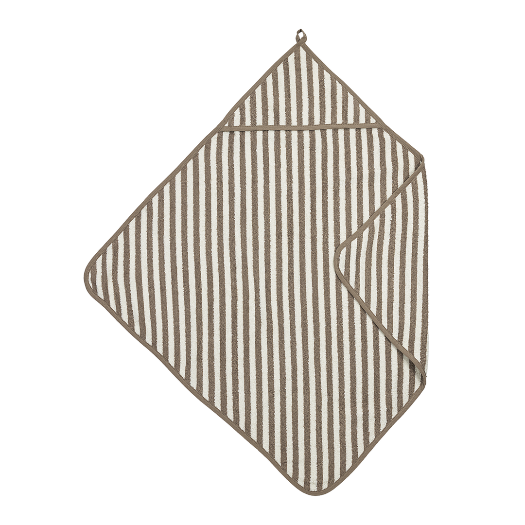 Meyco - Bathcape Terry Jacquard 75x75cm - Fat Stripe Taupe