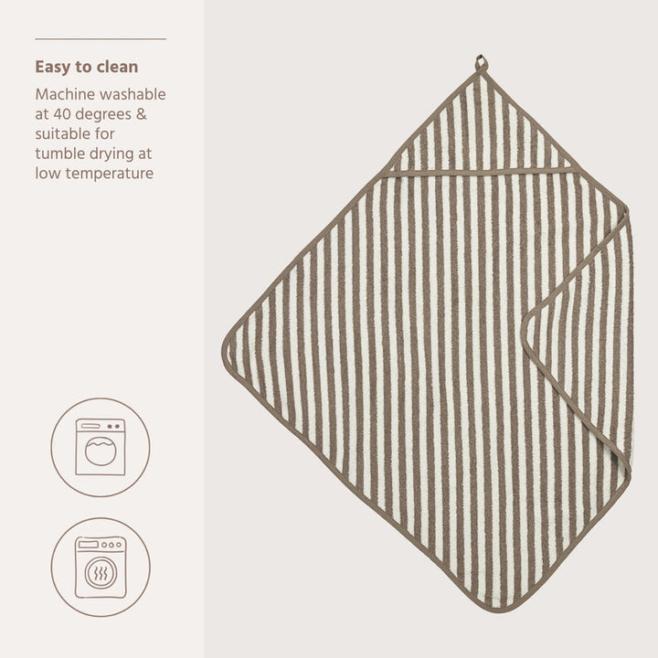 Meyco - Bathcape Terry Jacquard 75x75cm - Fat Stripe Taupe