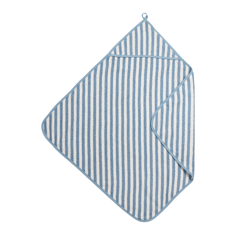 Meyco - Bathcape Terry Jacquard 75x75cm - Fat Stripe Jean Blue