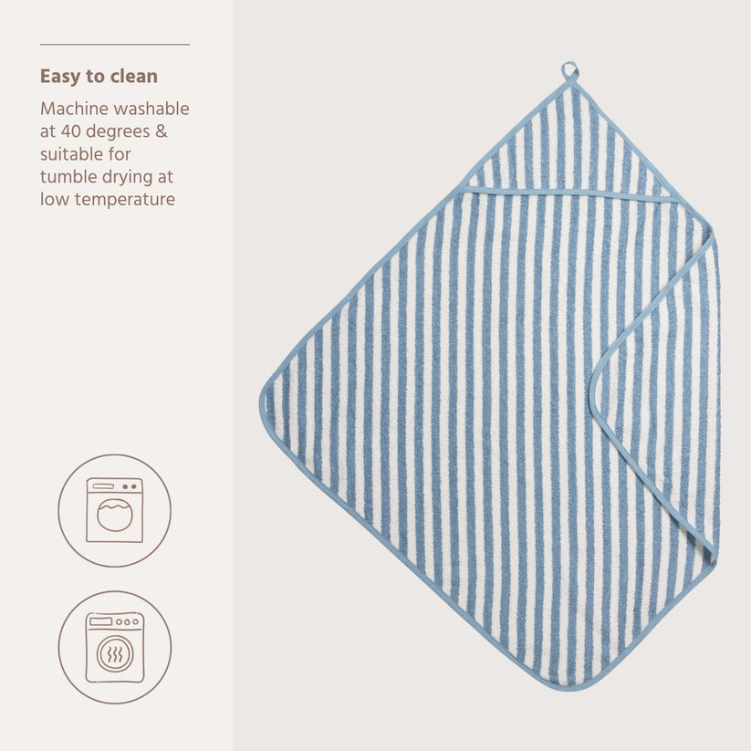 Meyco - Bathcape Terry Jacquard 75x75cm - Fat Stripe Jean Blue
