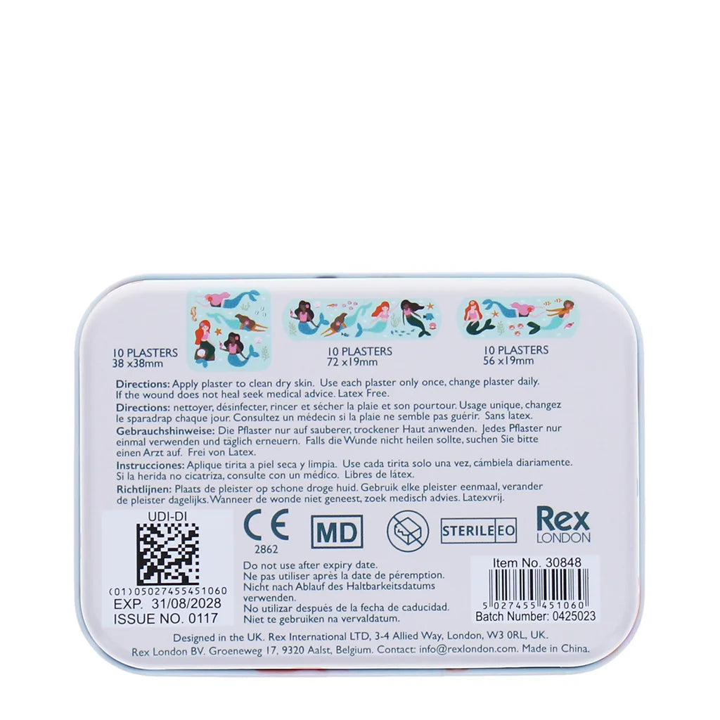 Rex London - Children's Plasters in a Tin - Mermaid