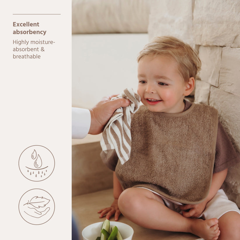 Meyco - Facecloths Terry Jacquard - Fat Stripe Taupe (6 Pack)