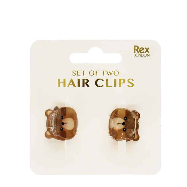 Rex London - Mini Hair Claw Clips (Set Of 2) - Brown Bears