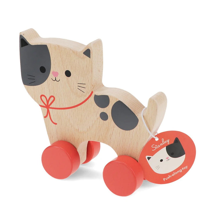 Rex London - Wooden Push Along Toy - Cat