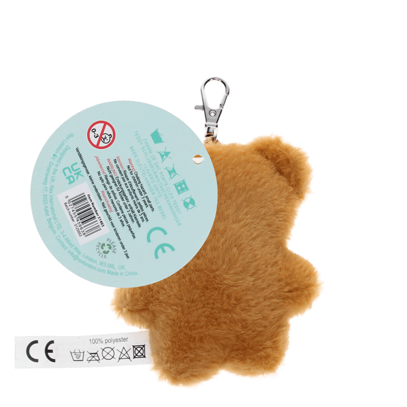 Rex London - Keyring Bag Charm - Fluffy Teddy Bear