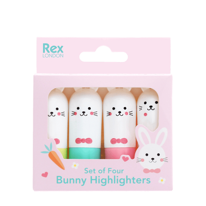 Rex London - Mini Highlighters - Bunny (4 Pack) - Mabel & Fox