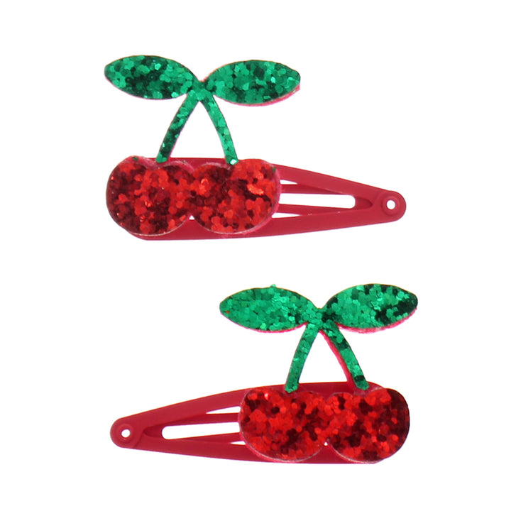 Rex London - Hair Clips - Glitter Cherry