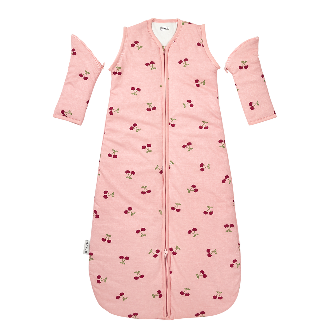 Meyco – Sleeping Bag with Detachable Sleeves Interlock Jersey – Cherry Soft Rose
