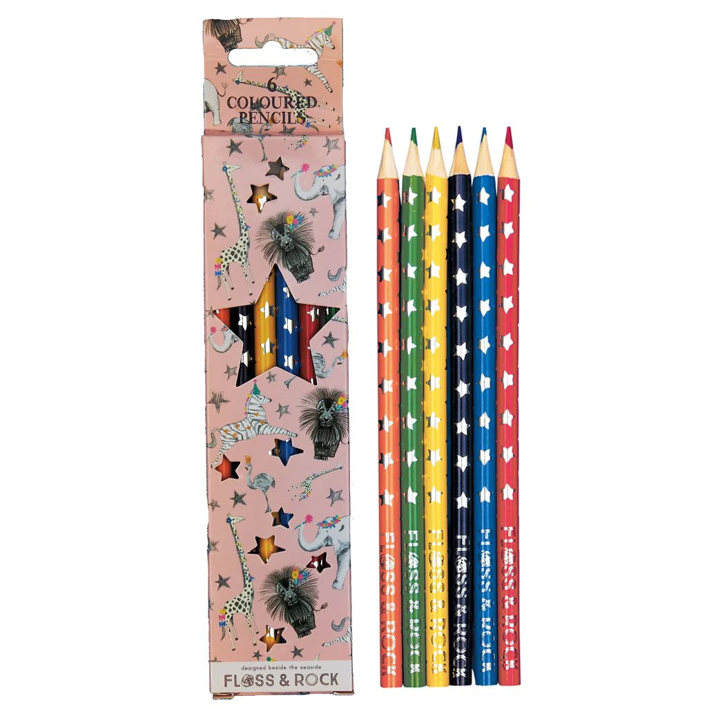 Floss & Rock - Party Animal Coloured Pencils (6 Pack)