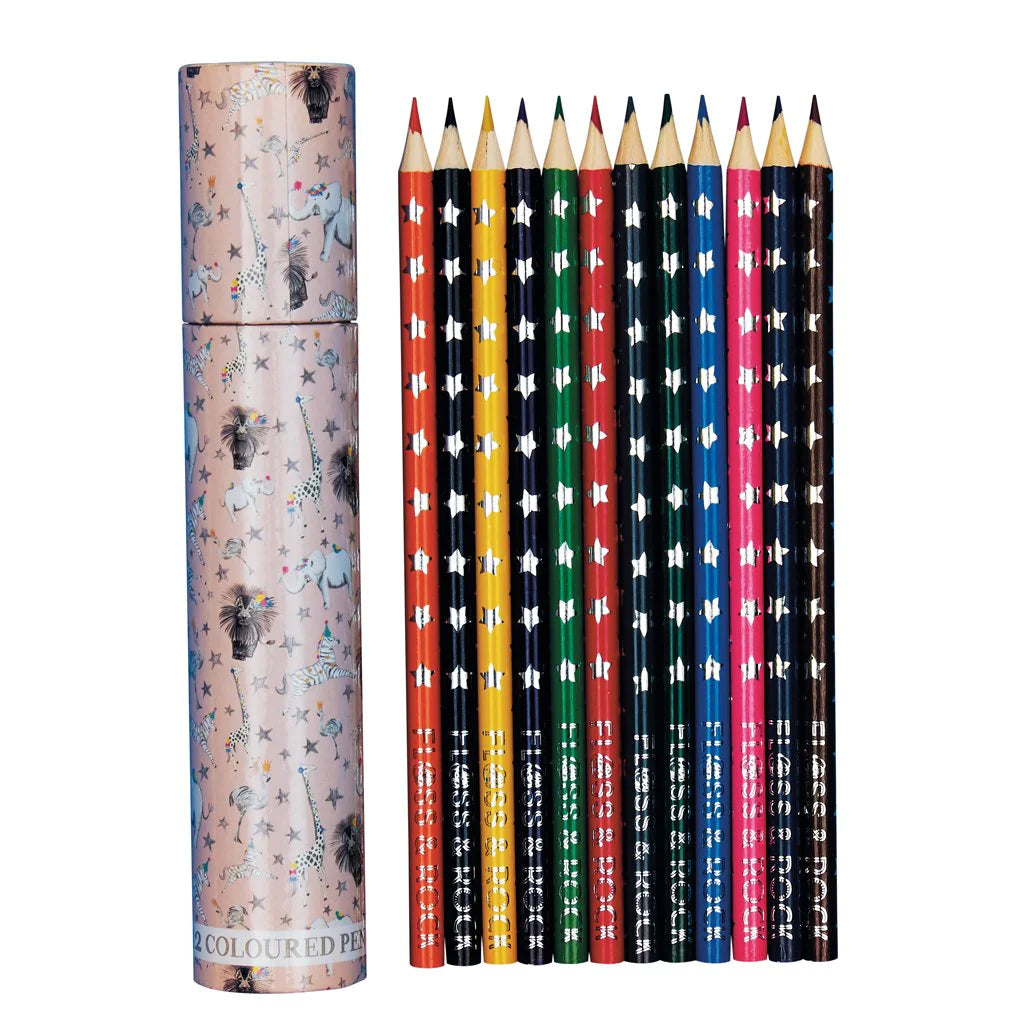Floss & Rock - Party Animal Coloured Pencils (12 Pack)