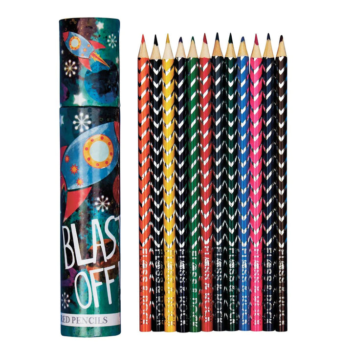 Floss & Rock - Rocket Coloured Pencils (12 Pack)