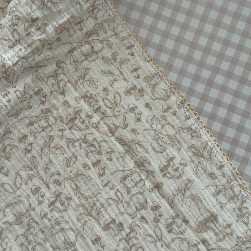 Mabel & Fox - Baby Muslin Cotton Blanket - Woodland Bunnies