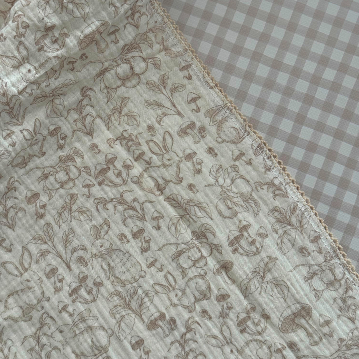 Mabel & Fox - Baby Muslin Cotton Blanket - Woodland Bunnies