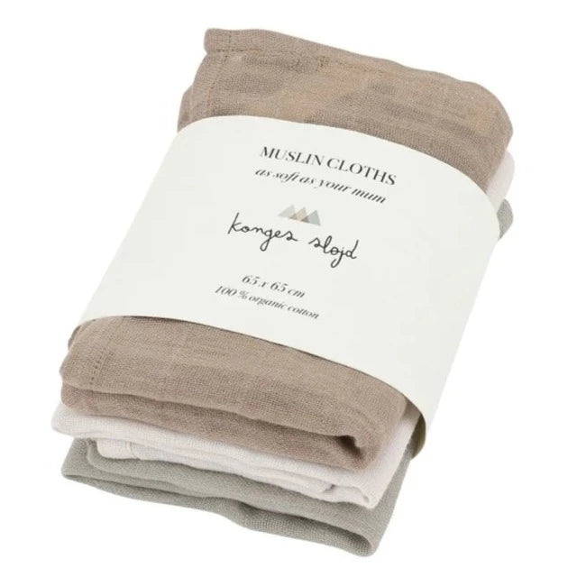 Konges Slojd - Muslin Cloth - Rose Dust (3 pack)