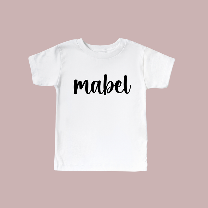 Mabel & Fox - Personalised Name Kids Top - White