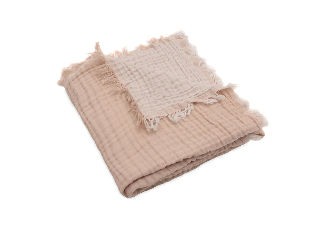 Jollein - Cot Blanket - Fringe Moonstone/Ivory