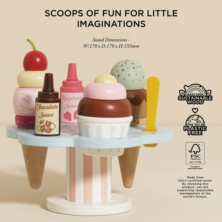 Le Toy Van – Wooden Ice Cream Stand & Toppings