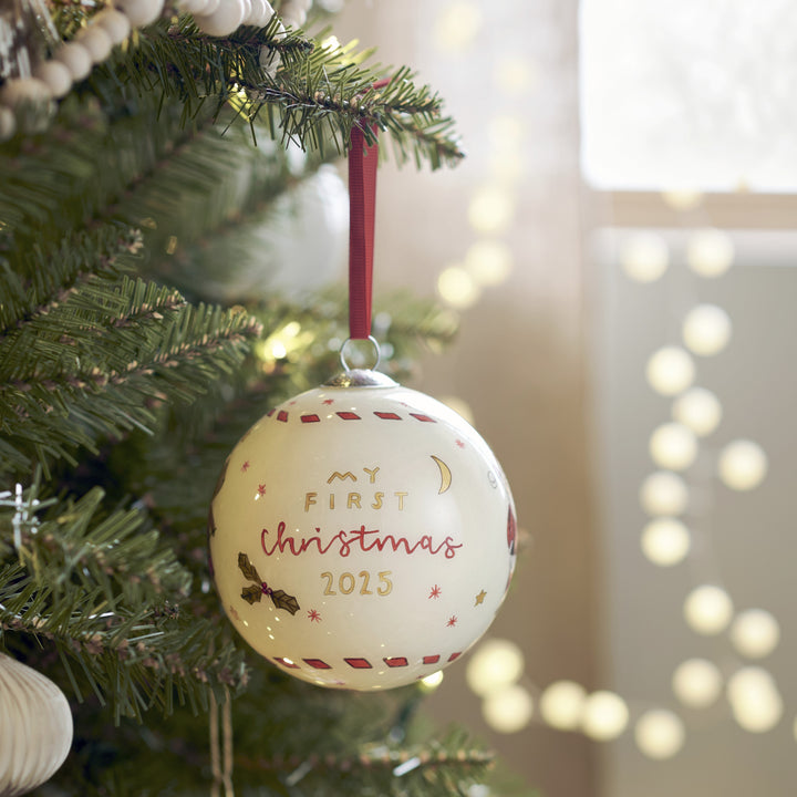 Mamas & Papas - My First Christmas 2025 Bauble - Cream