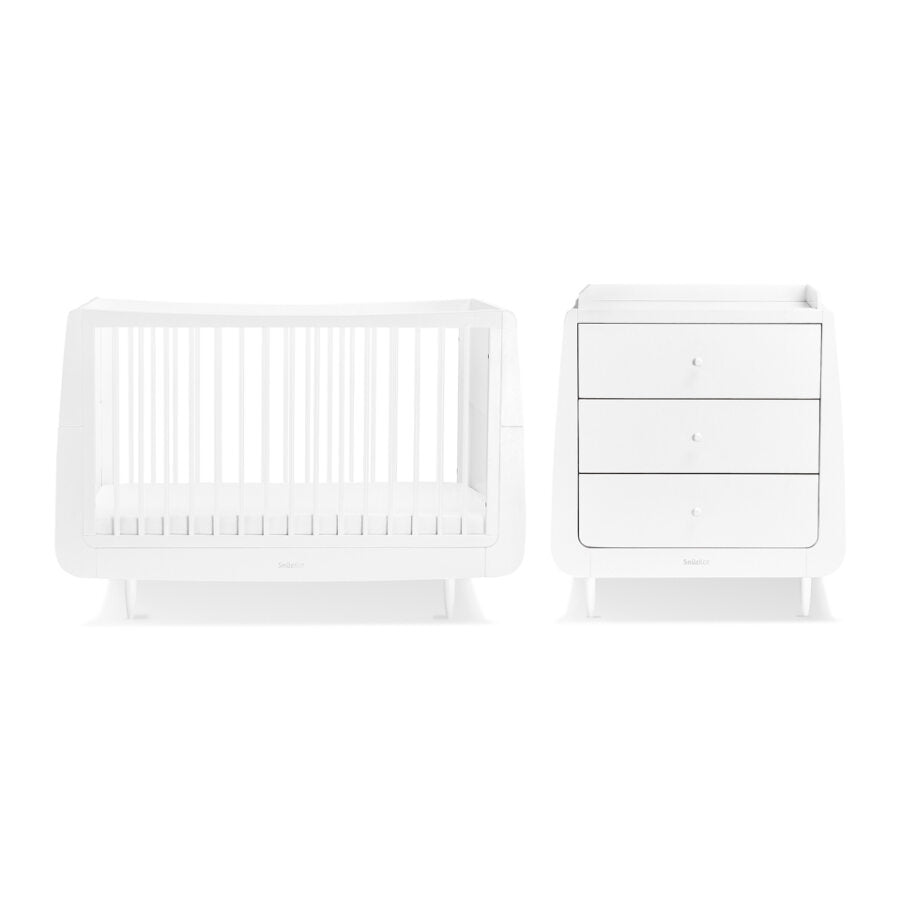 Snuz - 2 Piece Skandi White SnuzKot - Cot Bed & Changing Unit