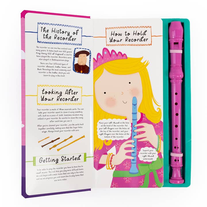 It's Fun To Learn the Recorder - Book & Recorder Set (Pink) - Mabel & Fox