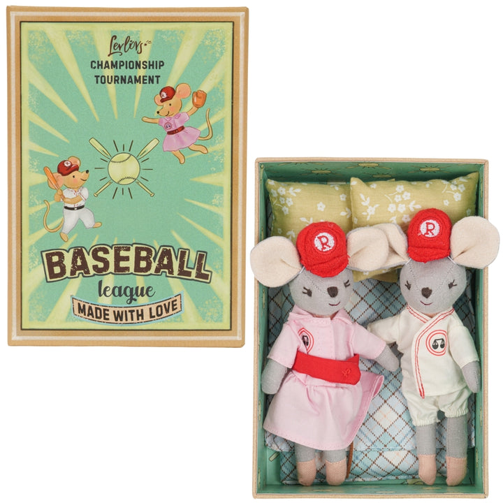 LEVLOVS – Baseball Mice Plush Toy Set