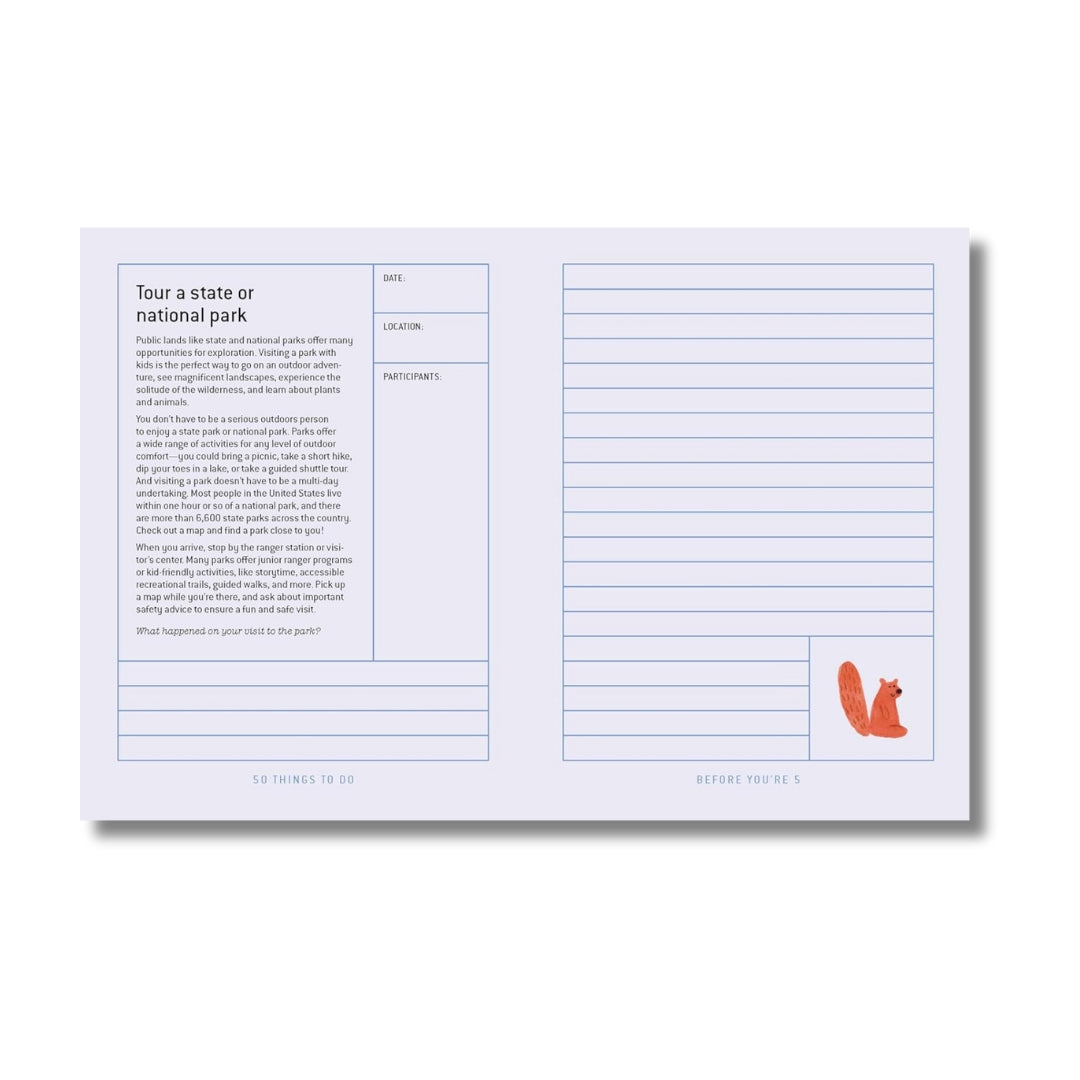 50 Things to Do Before You're 5 Journal - Mabel & Fox