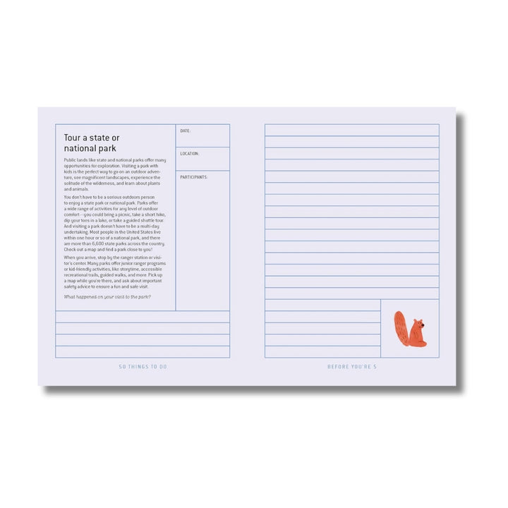 50 Things to Do Before You're 5 Journal - Mabel & Fox