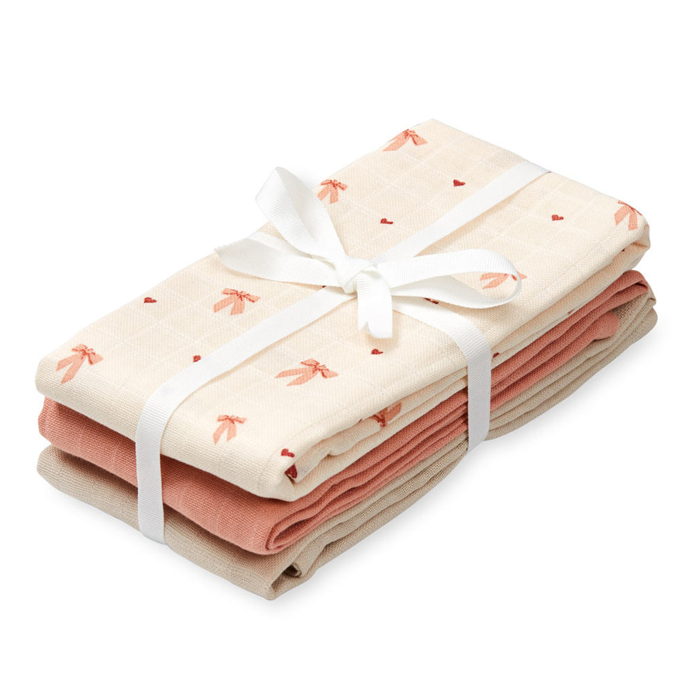 Cam Cam Copenhagen - Muslin Cloth - Bows (3 Pack) - Mabel & Fox