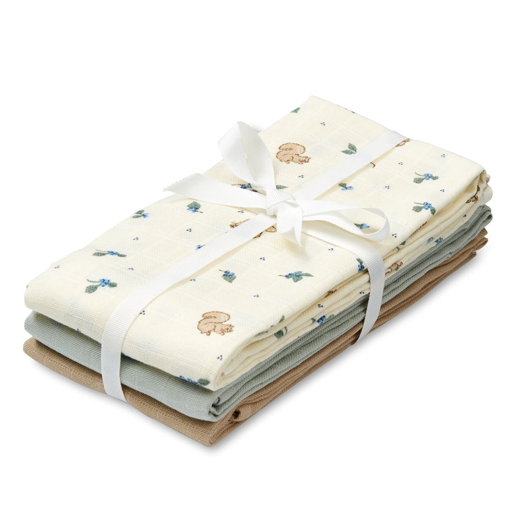 Cam Cam Copenhagen - Muslin Cloth - Blueberries (3 Pack) - Mabel & Fox