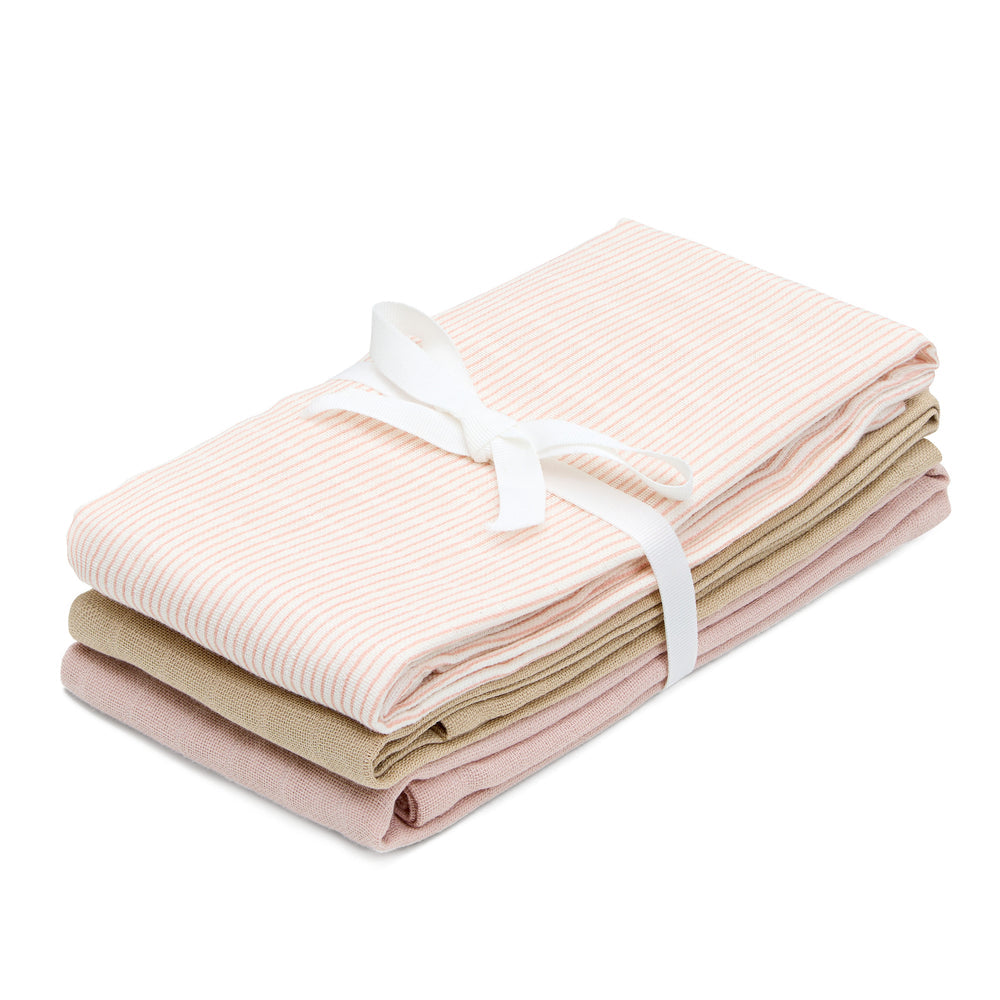 Cam Cam Copenhagen – Muslin Cloths 3-Pack – Classic Stripes Rose