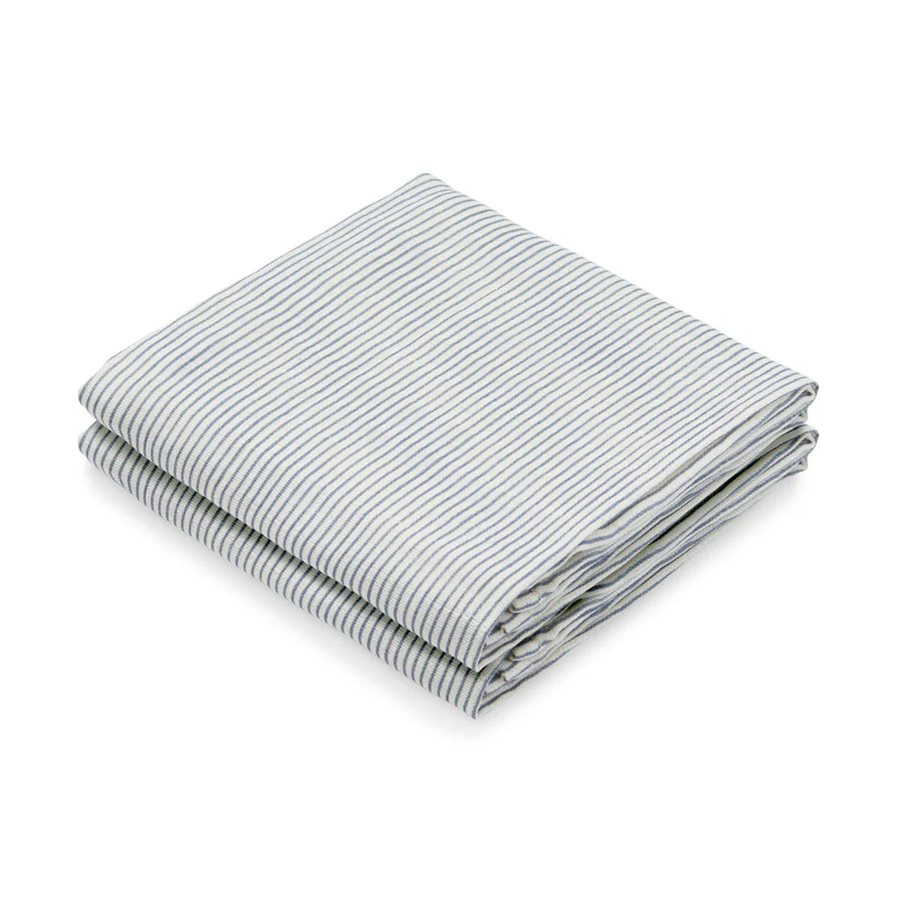 Cam Cam Copenhagen - Muslin Cloth - Classic Stripes Blue ( 2 Pack) - Mabel & Fox