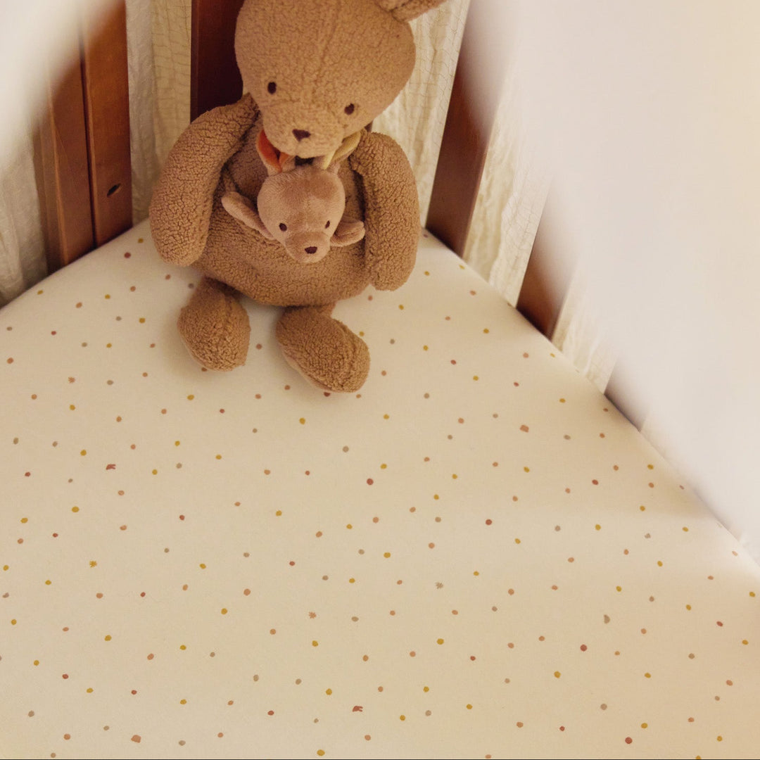 Jollein - Fitted Sheet Jersey 60x120cm - Kangaroots - Mabel & Fox