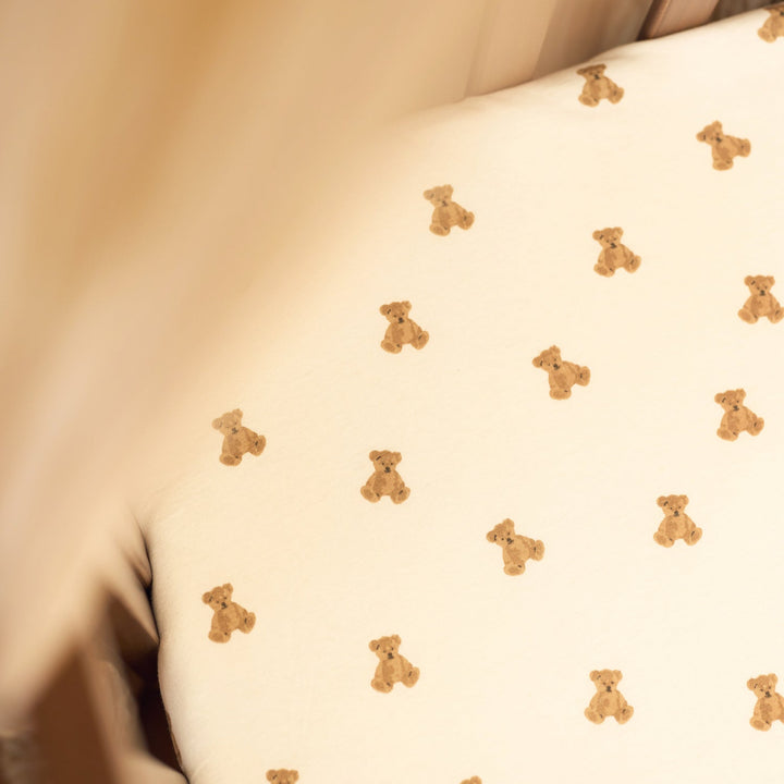 Jollein - Fitted Sheet Jersey 60x120cm - Mini Teddy Bear