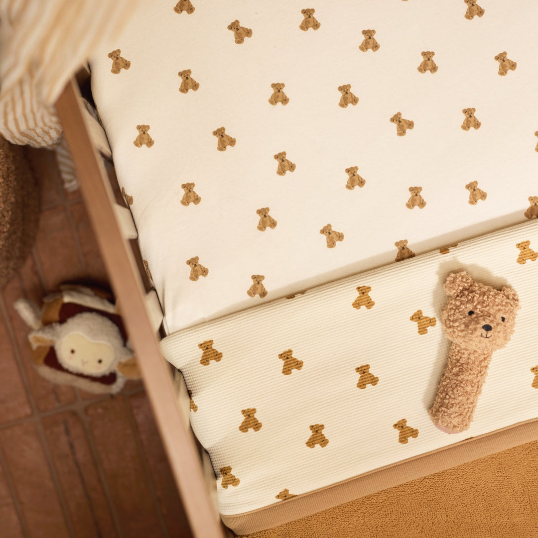 Jollein - Fitted Sheet Jersey 60x120cm - Mini Teddy Bear