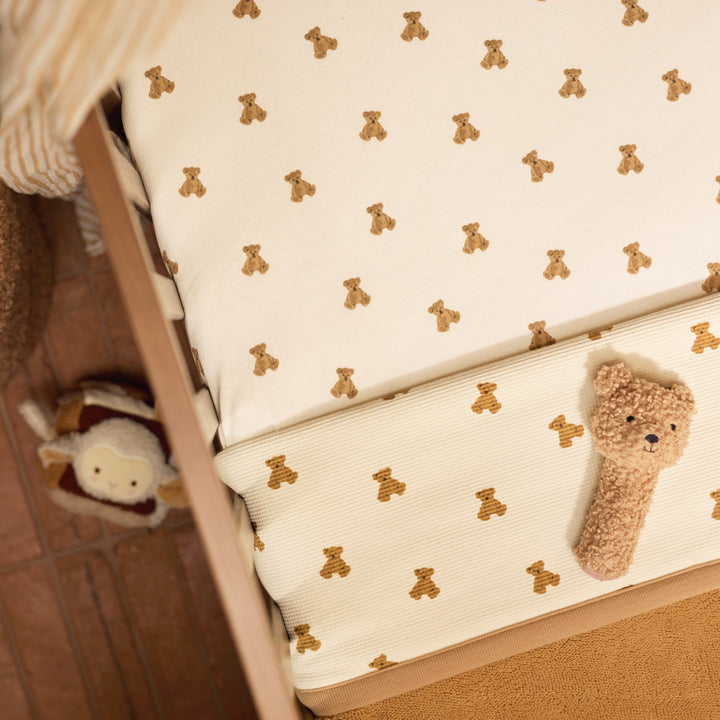 Jollein - Fitted Sheet Jersey 60x120cm - Mini Teddy Bear