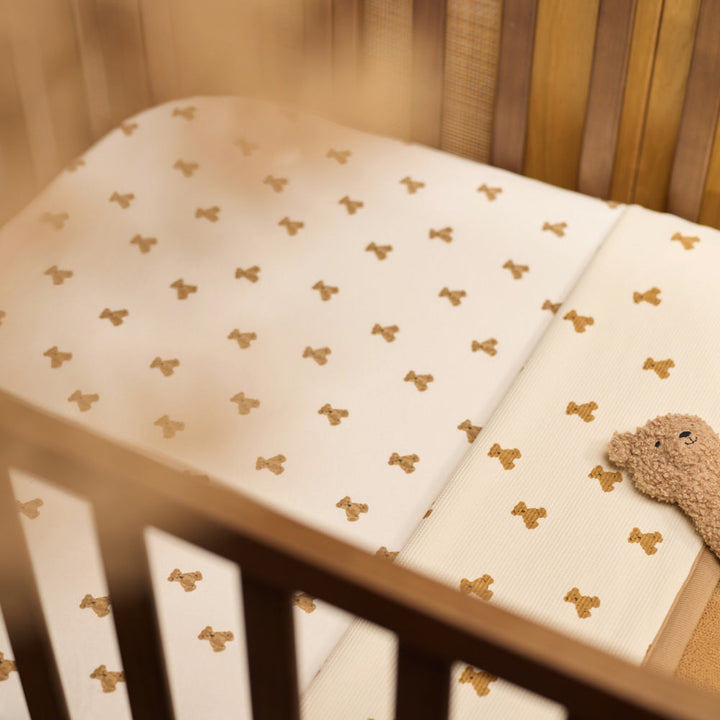Jollein - Fitted Sheet Jersey 60x120cm - Mini Teddy Bear