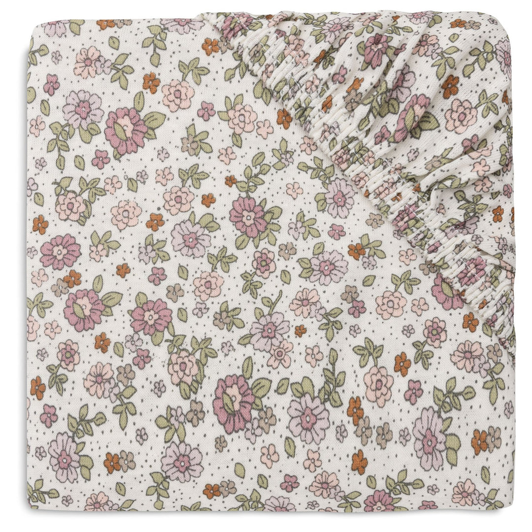 Jollein - Jersey Fitted Sheet 70x140 / 75 x 150cm - Retro Flowers