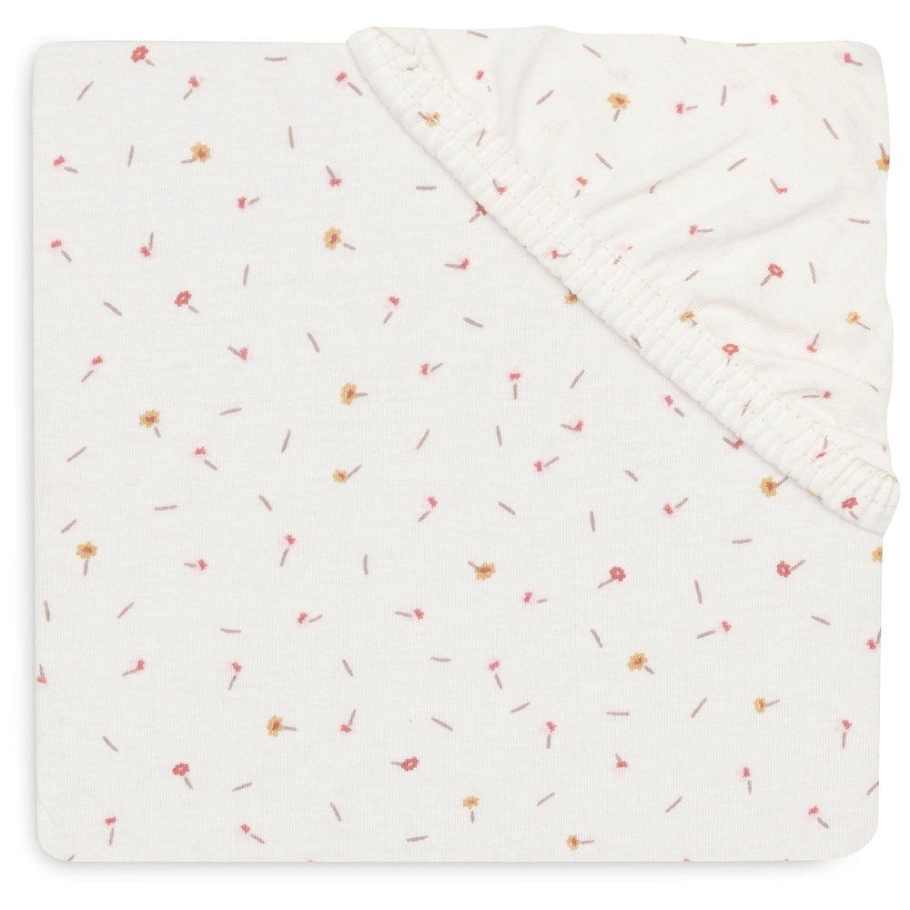 Jollein - Fitted Sheet Jersey - Pretty Picnic Flower Drops - Mabel & Fox