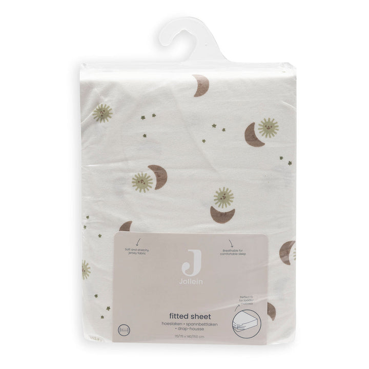 Jollein - Fitted Sheet Jersey 70/75x140/150cm - Over the Moon